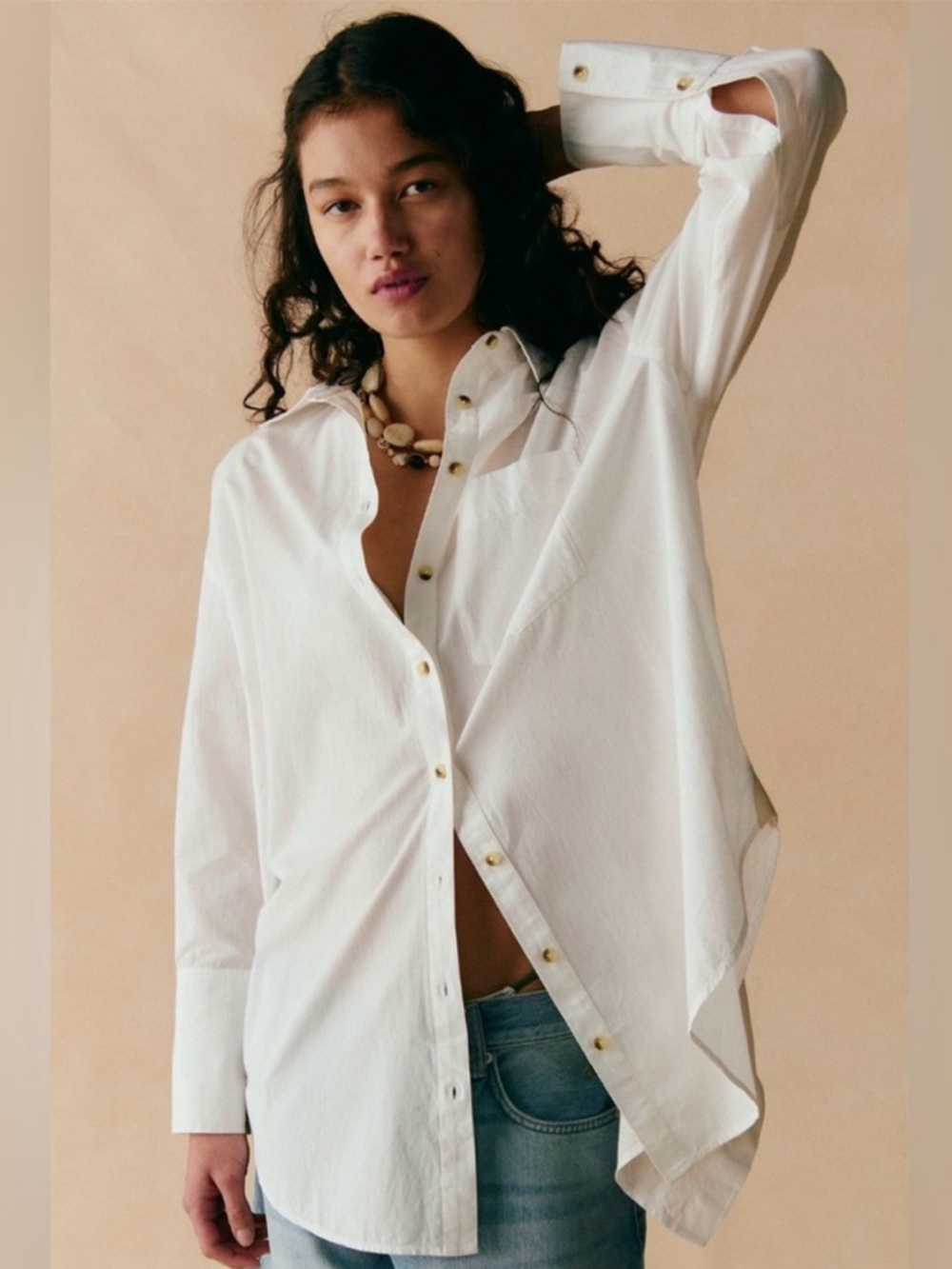 Free People The Daily Classic Relaxed White Button-Down Shirt - Women